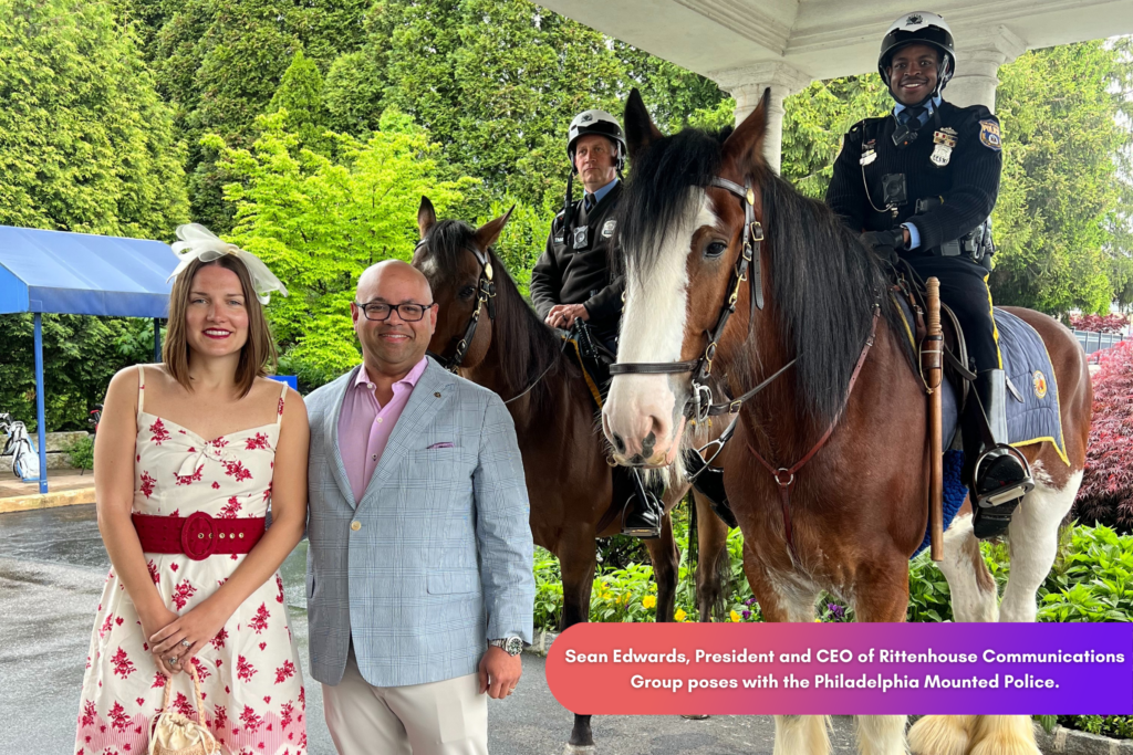 Sean Edwards appears with the mounted police of Philadelphia.